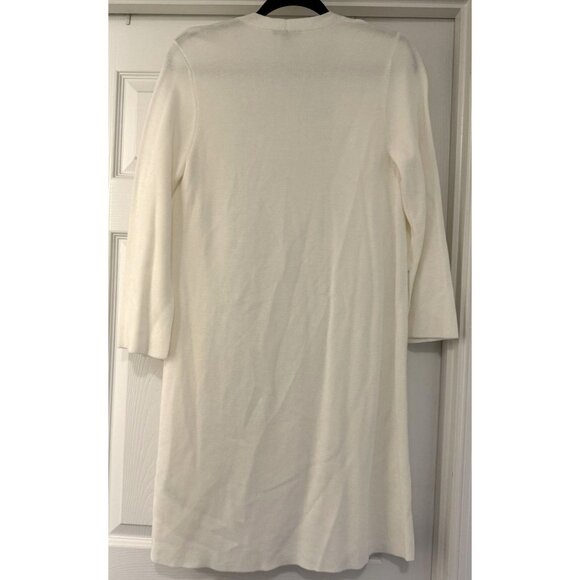 Eileen Fisher Tencel Women's White Long sleeve Long open Front Cardigan Size XS - Picture 2 of 4